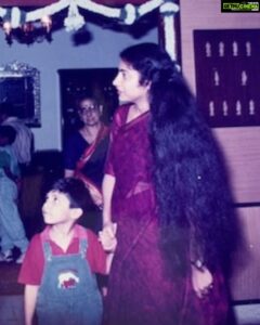 Suhasini Maniratnam Instagram - Nandan is so tiny.  Don’t miss my long thick curly hair.