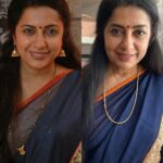 Suhasini Maniratnam Instagram - Can you believe this ! These pictures were taken 13 years apart. The first one was for eradne maduve movie in bangalore. Today we made the same saree for a shoot. We could not match the saree the model ( s age ) or the photographer to the original But was fun to click and remember rejoice. Thank you Astha for the collage. ❤️❤️❤️