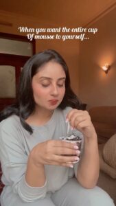 Bhanushree Mehra Instagram - Cant share won’t share ! 😋
.
.
.
.
.
.
#trending #trendingreels #ifykyk #chocolatemousse #cantshare #funnyvideos
