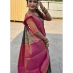 Dharsha Gupta Instagram – 💗💜I will allow life’s changes to make me better, not bitter💜💗
Beautiful saree & blouse- @rose_petals_collections