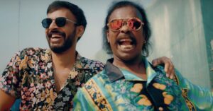 Leon James Instagram - Keeping up with @anthony_daasan ‘s energy was harder than it looks! Go check out our new video “Soru Dhaan Mukkiyam” if you haven’t yet ! Link in Bio ! 🥁🎤🥳 #SoruDhaanMukkiyam #SingleShankarumSmartphoneSimranum