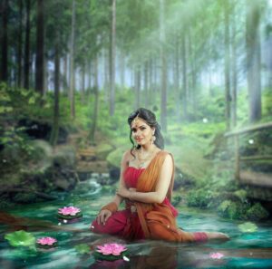 Ashwathy Warrier Instagram - Dreams and fairy tales 🧚‍♀️ 

Here is another one from a gorgeous shoot we did ! Recreating an imaginary Indian mythological character❤️

Photographer : @vishcolors 
Designer : @senthamaraigokulakrishnan 
MUA : @ansarimakeupandhairstylist 

#indian #bride #princess #fairytail #princess #mythology #character #forest #imagination #magical photography #beautiful #beauty #traditional #dreamy #lotus #pond #classic #design #saree #draping #jewellery #antiquejewelry #antiqueindia #ashwathyravikumar #ashwathywarrier #ashwathy #actor #model #chennai #london