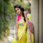 Chaitra Reddy Instagram - 💛💖💛 • • • Saree : Sareegasm Jewelry : bcos_its_silver Blouse : yoshnasbyela Click: camerasenthil Mua : jozing_makeup Hairdo : vyshalisundaram_hairstylist Location: thelightupstore