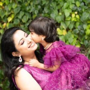 Ganesh Venkatraman Instagram - Happy "3"

Sammy's 👗- Beautifully designed by our darling @sowmyz_couture 💜 Thank you for giving the best as always 💜

#samairaganesh #3yrsold #growingupfast