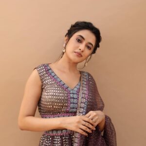Priyanka Mohan Instagram - Purple Haze💜 

Styled by @pallavi_85 @openhousestudio.in 
Outfit @surbhiguptaofficial 
Earrings @houseofqc 
M&H @kalwon_beauty @marella_makeupstudio 
📸 @kiransaphotography