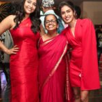 Samyuktha Hegde Instagram – Red may be blood, but it’s also love. Red may be anger, but it’s also power! Red is beautiful. It’s poetry.
.
.
.
Thurthu Nirgamana Premiere night ❤️
PS: Swipe to see my Amma’s cute photo ❤️ 

#Thurthunirgamana #kannadamovie #redlife