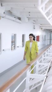 Anju Kurian Instagram - Sharing the view from bridge wing with Empress bridge team @cordeliacruises 🛳. 
Thank you First Officer @navigators_life_  and @pickyourtrail for the wonderful bridge tour 🤩.

Shot by - @prashanth_bionic 
Wardrobe- @_.rubeenavogueofficial._  @rubyafroz80 
MUA- @femy_antony__ 

#cordeliacruises #marinelife #cruiseship #cruising #sealife #traveller #anjukurian #wanderlust #exploretheworld #paradise #underthesky #reelsinsta #reelsinstagram #videooftheday #ootd #pickyourtrail #vacationmode #seavacation #gooddays