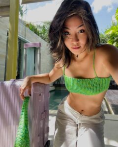 Narelle Kheng Instagram - made a baby top to match my baby bag 🧶 

#crochet #rimowacolours