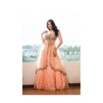 Nikki Tamboli Instagram – H&M-@beauhairandmakeup 
Outfit- @ashwinireddyofficial 
Styled – @officialanahita 📸 – @chinthuu_klicks 
Thippara meesam video song launch #pressmeet #hyderabad