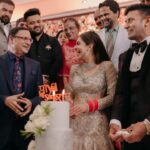 Payal Rohatgi Instagram - Thank you our role model, mentor, history maker, inspiration for everyone, amazing human being, renowned journalist, Padama Bhushan Shri. @rajatsharmalive sir for your graceful presence & giving blessings to us on our big day. We love you alot🙏🤗 पाyal ke Sangराम❤️ . . #rajatsharma #inspiration #rolemodel #mentor #indiatv #sangramsingh #payalrohatgi #wedding #guest #family India Habitat Centre