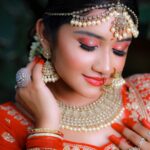 Raveena Daha Instagram - ❤️❤️❤️❤️ Beautiful make-up by @trichy_makeup_artist 😍 Shot by : @suvees_photography 🤗💥 Jewellery by @studiobluefashions Costume @bridesmaid_trichy 🥻 #raveena #raveenadaha