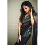 Srinidhi Ramesh Shetty Instagram - 🖤🤍 . . . . . . . . . . Styled by my favs @ashwin_ash1 & @hassankhan_3 Saree @kavithaguttaofficial Jewellery @abhilasha_pret_jewelry Makeup @makeupwithshruthi Hairstyling @suganthi.themua Photography @camerasenthil