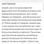 Anveshi Jain Instagram - Thank you @ @bollyydotcom Viacom18 Media Pvt. Ltd.