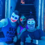 Anveshi Jain Instagram - Here we are ! I changed my face tatto .. now I am fire & ice ;) with joker and ammmm.. I don’t know what ,Chang is ,but we are looking cool aren’t we ?