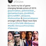 Ashnoor Kaur Instagram - It’s such an honour to be amongst the ‘TOP 10 GAME-CHANGING FEMALE ACTORS OF HINDI ENTERTAINMENT-2019” Along with, @priyankachopra @sonamkapoor @realhinakhan @bhumipednekar and @taapsee , the people who’ve always inspired me♥️ . Such recognitions always motivate you to do even better! Yes, hardwork does pay off! . Thanks for the recognition @theanujradia all the way from UK! And also, a big thanks to @rajitawriter Ma’am for believing in me, for giving me Mini with various shades to portray and explore myself as an actor! Thank you @beingyusufansari sir for always pushing me to do my best! And last but not the least, all my #Ashnoorians for the tremendous support♥️ Love you alll!