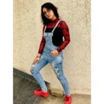 Ashnoor Kaur Instagram - And though she be but little, She is fierce🔥 #PatialaBabes #ShootMode #Ootd #OffScreen #redisthenewblack #redisthecolor #dungarees #AshnoorStyleDiaries
