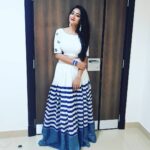 Bhanu Sri Mehra Instagram - This beautiful white & navy blue lahenga nd blouse designed by @thehlabel I loved 🤗