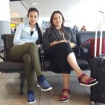 Bhanu Sri Mehra Instagram - New york airport with jayaprada 😀