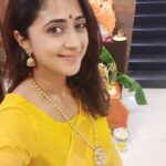 Kaniha Instagram - And that's a wrap to a beautiful day. Thanks to all who came home and made it even more special. @merakibysindhu this saree was way too gorgeous and love the way the saree radiates a glow. ❤ #kaniha #varalakshmipooja Chennai, India