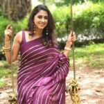 Kaniha Instagram - A day at work. Sometimes life doesn't present you with the best scenarios. But you gotta make the best outta what's there and keep going coz today doesn't repeat itself. Wearing this beautiful ruffle saree by @laagire #kdl #shoot #kaniha Trivandrum, India