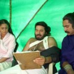 Kaniha Instagram - As @mammootty reads the script to us..we keenly observe. a true learning experience.lessons worth a lifetime...memories for life.. @mammootty_fc @kaniha_offical_fanspage @pazhassi_raja