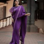 Swasika Instagram - A garden of purple is always in bloom . Makeup : @abilashchickumakeupartist Stylist : @rashmimuraleedharan Costume : @zoul_designz Ornaments : @salato_kottakkal Photography: @abi_fine_shooters #swasika #swasikavj #sareelove #purple #purplelove #malayalamactress