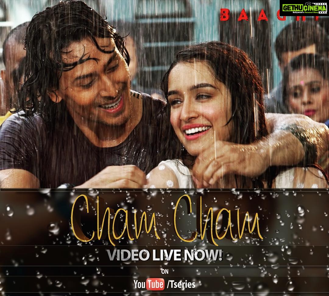 Tiger Shroff Instagram – Another beautiful song from #Baaghi 😊 Go watch  #ChamCham NOW: bit.ly/BaaghiSong_ChamCham (link in bio) @shraddhakapoor  @sabbir24x7 @baaghiofficial | Gethu Cinema