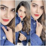 Ashu Reddy Instagram - You glow different only when YOU are different 💜 Denim jacket by @fashionwithfusion 💃🏻🌹 #ashureddy