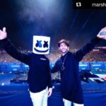 Kartik Aaryan Instagram – The Moment !!😎😵😵
जब @marshmellomusic 
ने कोका कोला बजाया 
#CocaCola 🤟🏻🤟🏻
Thank u #Marshmello ❤️ #Vh1supersonic2019 Thank you @#Pune 
#LukaChuppi 
#Repost @marshmellomusic
・・・
Tonight was incredible! Thank you Pune and thank you India for showing so much love to not only myself but each other! I love this place, can’t wait to be back ❤️ big thanks to @kartikaaryan for coming out with me tonight!