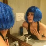 Ketika Sharma Instagram - This blue wig feels like my alter ego 🤓💙 📷 - @shazzalamphotography #blue #hair #wig #chillscenes #loveforacting #characters #moments #mirrorselfie #reflection #justforfun #crazy #stuff #alternative #vibes #postworkout #postoftheday #positivity #love #light #happiness #gratitude