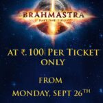 Mouni Roy Instagram - Celebrate Navratri with #Brahmastra! Enjoy this visual spectacle on big screens for just Rs. 100 + GST from 26th September to 29th September. Book your tickets now! T&C Apply*