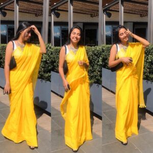 Prajakta Koli Instagram - Wearing 5 whole yards of Australian Sunshine ♥️ #GoodMorning Ready for the Inspirational Series Lunch with @australianopen ! Melbourne, Victoria, Australia