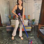 Sanjana Sanghi Instagram - Cleaning just got WAY TOO FUN (and way too easy & almost meditative) with my stunning new cleaning weapon 🤩😍 : @dyson_india ‘s powerful cordfree vacuum- V11 Absolute Pro! #DysonIndia #DysonV11 #DysonHome #Gifted