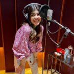 Sanjana Sanghi Instagram - That moment. That mic. That feeling of reliving & recreating each moment of what has been the most beautiful journey of my life yet. So, so many feelings. Thank you guys for being so excited yet so patient for #OMTheBattleWithin 🤍⏰ Our world will be yours, soon enough, promise. @adityaroykapur • @itskapilverma • @khan_ahmedasas • @apnabhidu • @zeestudiosofficial • @shariq_patel ______ Posted @withregram • @filmfare #SanjanaSanghi dubs for Om: The Battle Within. We can't wait to see her in their action-packed thriller!