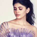 Sanjana Sanghi Instagram - Showtime! 💜⚡️ Wearing the forever fave @amitaggarwalofficial styled by @who_wore_what_when 💄 @themakeupmaven__ ✨ @tejisinghofficial @chandrahas_prabhu