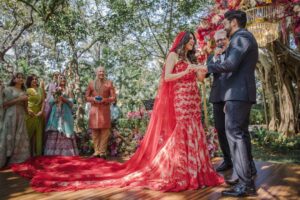 Shibani Dandekar Instagram - Hey there husband! ❤️ 
@faroutakhtar 

My DREAM wedding dress by  @jade_bymk designed by @monicashah1207 X @shaleenanathani ( love you guys this dress is everything!!!!!)
Styled by my girl @shaleenanathani 

Assisted by @kajalpatil_04 
Earrings @goenkaindia @amigoscommunications 

Makeup by @inherchair 
Hair by @reenaduttahairstylist 
Assisted by @azima_toppo 

photos @sam_and_ekta ❤️
decor by @altair_decor 
wedding by @shaadisquad