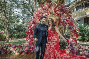 Shibani Dandekar Instagram - Hey there husband! ❤️ 
@faroutakhtar 

My DREAM wedding dress by  @jade_bymk designed by @monicashah1207 X @shaleenanathani ( love you guys this dress is everything!!!!!)
Styled by my girl @shaleenanathani 

Assisted by @kajalpatil_04 
Earrings @goenkaindia @amigoscommunications 

Makeup by @inherchair 
Hair by @reenaduttahairstylist 
Assisted by @azima_toppo 

photos @sam_and_ekta ❤️
decor by @altair_decor 
wedding by @shaadisquad