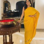 Tridha Choudhury Instagram - ⭐️Shubho Shoptomi ⭐️ - Day 7 of Durga Puja - Wearing a Mango kaftan from @stylejunkiie ⭐️ #durgapuja #durgapujo #festivewear #festivecollection #festiveseason #festivefashion