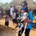 Upasana Kamineni Instagram - These cute little lamb are going to end up becoming a hearty meal for this Chenchu tribe sometime soon. I’ve learn to accept & respect people’s eating habits & cultures. The Chenchu’s are amazing, their love for Mother Nature is unmatchable. It’s not right to shove our beliefs & opinions on others. Spread the message by suggesting conscious & ethical eating habits. Eat meat, but in moderation & know the source. The planet & our bodies need us to become more aware of the food choices we are making. Amrabad Tiger Reserve