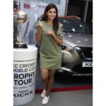 Varshini Sounderajan Instagram – Unveiling of Nissan “Kicks” along with the ICC cricket World Cup trophy 2019.