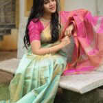 Bhavani Sre Instagram - Saree: @thepallushop Photography: @kanmaniphotography Make-up: @suganthi.themua Hair: @zuci.hairnmakeup Stylist: @style.with.kr Jewellery: @rimliboutique Blouse: @talesofthayal