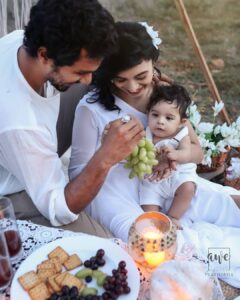 Harija Instagram - Our little pudding 😘Our love was born 
Outside the walls, 
In the WIND
In the NIGHT
In the EARTH 
A SMILE
A HUG
A KISS
As simple as it is , as Noble as - ADEENA 
Featuring - @harijaofficial @amar_theinfinity_e

Photography & Styling by -@the_girl_with_the_cam_
.
Visuals & Edit - @khiranramesh
.
Costume Partner - @anveshanaclothing
.
MUAH - @sindhuja_srinivasann
.
Decor partner - @prakriti_events