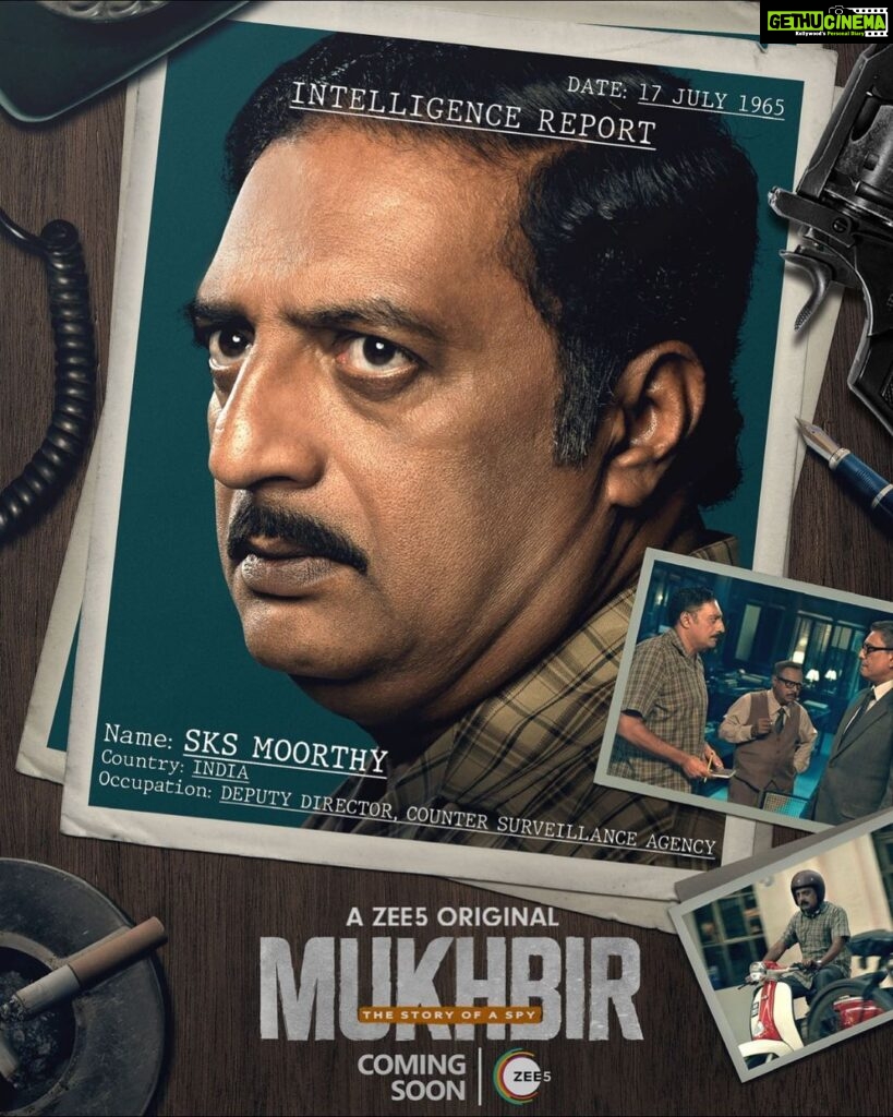 Prakash Raj Instagram - Presenting SKS Moorthy #MukhbirTheStoryOfASpy coming soon on @ZEE5India #TributeToUnsungHeroes #ZEE5OriginalSeries