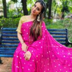 Sanjjanaa Instagram - Beautiful #ranipink saree flaunted by the Galrani 😍 you must Chq out the collections of @sakhi_online_store ❤️ @anupama_makeoverartistry 💄 @ss_makeover_by_suha 👱‍♀️ ##instamom #instababy #indianactress #princealarik #princealarik #justborn #indiancelebrity #indiancelebrities #momtobe #sanjjanaa #sanjanagalrani #sanjana #sanjjanaagalrani Bangalore, India