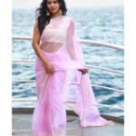 Soundariya Nanjundan Instagram - There’s nothing like standing at the edge of the ocean 🌊 . #sareelove 💗 Slaying in semi organza saree from - @studiovirupa 🌸 📍- @cordeliacruises 🛳 . 📸 - @bhoopalm_official ✨ #styledbyme 💁🏻‍♀️ . #cordeliacruises 🚢 . . . . . . . . #soundariyananjundan #soundariya #nanjundan #soundarya #soundaryananjundan Middle of The Sea