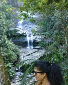 Tina Desai Instagram - For my first hike up a mountain, I chose a Brazilian rainforest. Possibly the best place to start? #tijuca #rainforest #mountainhike #southamerica #firsthike #foreveronvacation