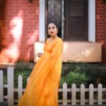 Amrutha Nair Instagram - 🧡🧡 Saree @brand_nithara_ MUA @blushingtone_beauty_salon Pic @syam_muralee_photography Accessories @storybox.jewels Thiruvananthapuram, Kerala, India