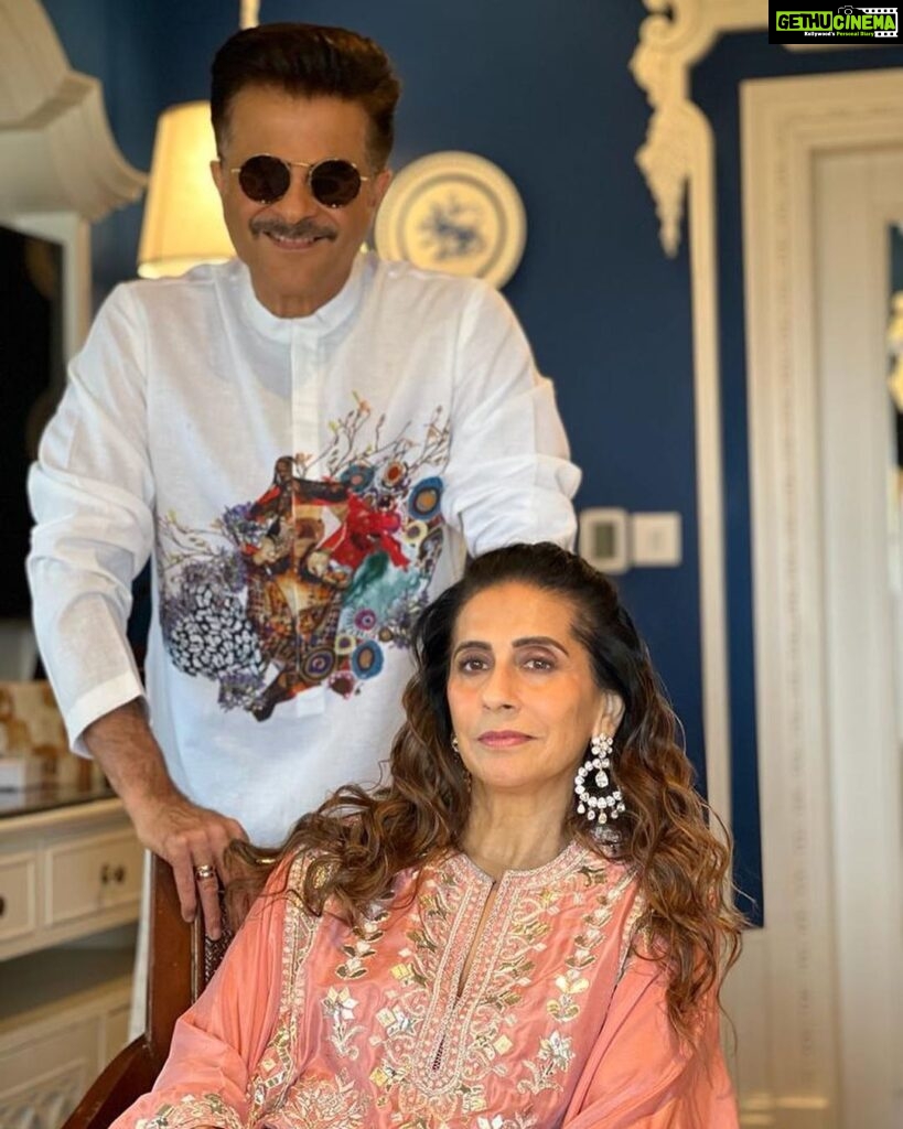 Anil Kapoor Instagram - Wedding Ready! @kapoor.sunita My outfit : @viraj_khanna Sunita’s outfit : @divyashethofficial