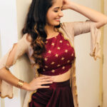 Ashika Ranganath Instagram - Sixth sense show for star suvarna .. new show and it’s amazing 😍 watch n support it guys.. Wearing my favourite label @shachinaheggar ♥️ PC : @rajeevgowda13 (god he bugged me so much to give credits)🤷‍♀️🤦🏼‍♀️ #9pm #starsuvarna #sixthsense