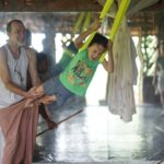 Isha Sharvani Instagram - It has been really special having Luca present for over a week while we have remounted SARI. He and our dog snowy have brought such love, playfulness and tenderness into the studio. He was curious and involved through about 7 hours a day of rehearsal each day, beaming, spontaneously playing or dancing as he felt it. He has realised the physical stamina and rigour involved in a dancers life, and his response has been to pamper me with daily foot massage. He says his hands will heal me, I think his love and presence already has. Feeling blessed to be a member of a family run company which allows to process to happen. ❤️♾️❤️ . 📸 @adarsh.prathap 🙏🏾 #ishasharvani #luca #motherson #thirdgeneration #dance